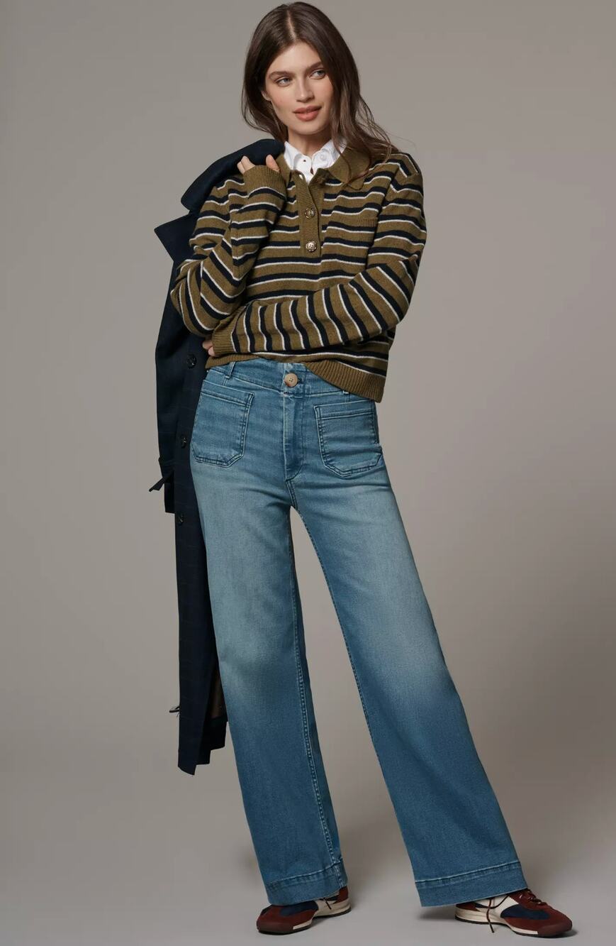 MAEVE Colette High Rise Wide Leg Full Length Jeans Size 25